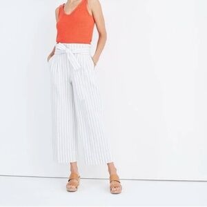Madewell Tie-Waist Huston Pull-On Pants in Stripe